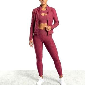 Ella LLegar Boutique Zip-Up Crop Top Tracksuit 3 Piece Set High Waist Size M